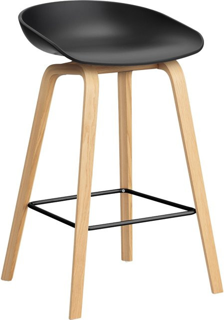 HAY About A Stool AAS 32 Hocker in Schwarz mit Polypropylen und Holzoptionen - Bild 1