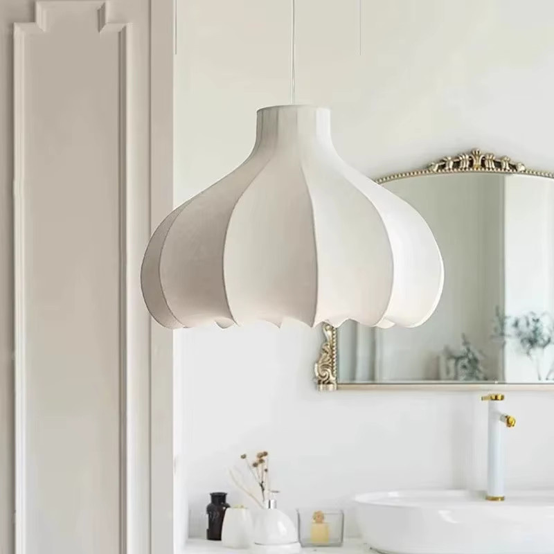 HomeLover Seidenkokon-Pendelleuchte in Weiß, minimalistische Seidenlaterne für Wohnzimmer und Schlafzimmer - Bild 2