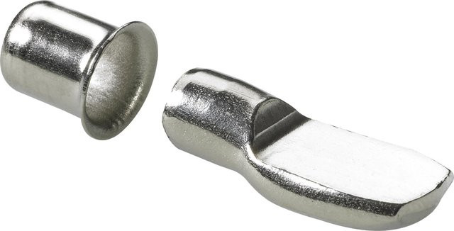 Hettich Löffel-Bodenträger mit Einschlaghülse Ø 7,5 mm aus Stahl vernickelt in Silber, 20 Stück - Bild 1