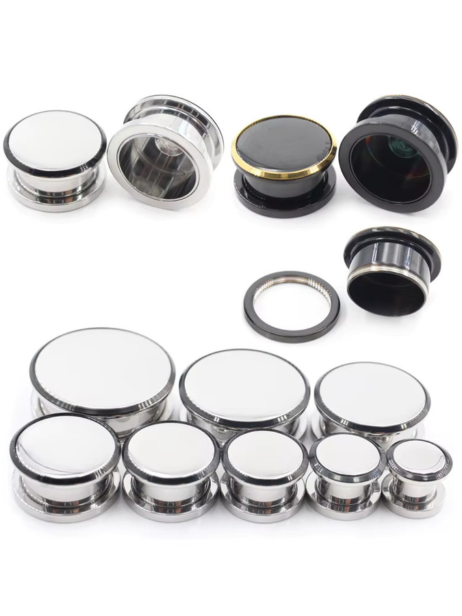 Alisouy Ohrringe, Edelstahl, Schwarz, 8-25mm, Unisex - Bild 2