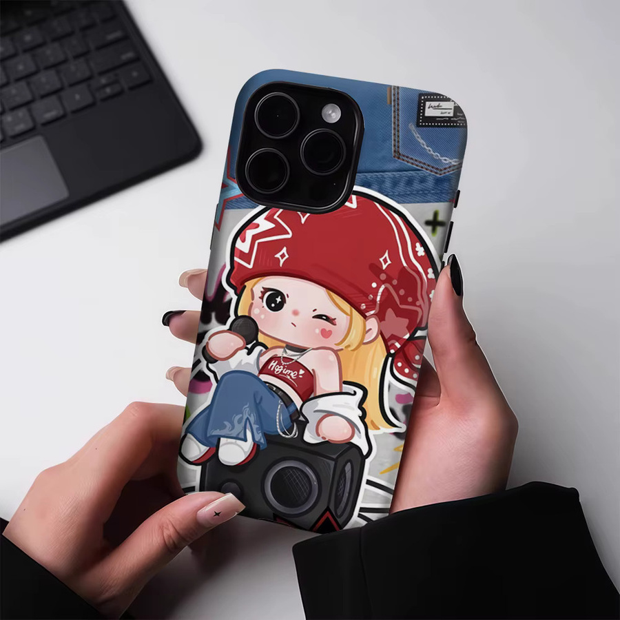 Robuste Rock Girl Handyhülle mit Magnetfunktion für iPhone 17 16 15 14 13 Pro Max Plus, Mehrfarbig - Bild 4
