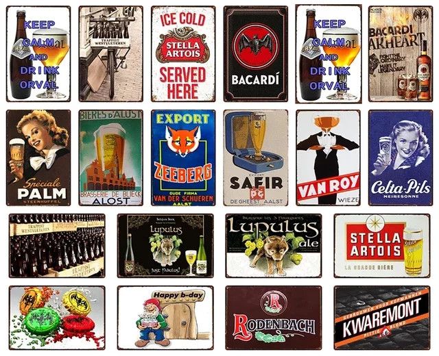 ZEEBERG Retro Belgien Bier Metallschild Wanddekoration Vintage Zinn Poster B/H: 30 x 20 cm - Bild 1