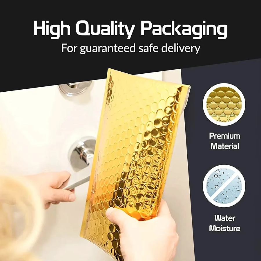 50 Stück Blasenversandtaschen Gold aus Kunststoff mit Selbstklebeverschluss - Bild 4