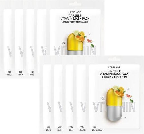 LEBELAGE Vitamin Masken-Packung, 10 Stück, Vitamin C, Unisex - Bild 1