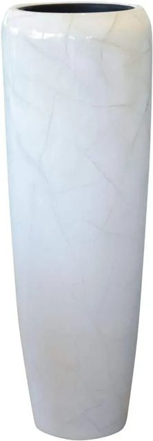 Vivanno Bodenvase Cavita in Weiß aus Marmor und Fiberglas mit schlanker Form, B/T/H: 34 x 34 x 97 cm - Bild 1