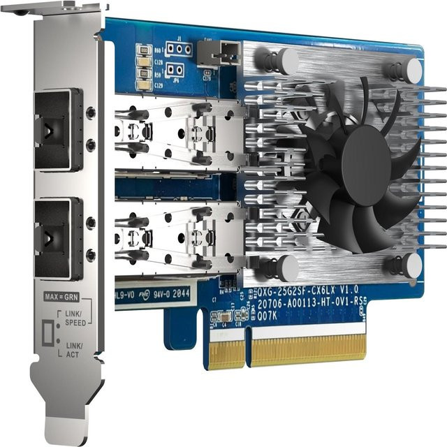 QNAP QXG-25G2SF-CX6 Netzwerkadapter PCIe 4.0 x8 Low-Profile mit 2x 25 Gigabit SFP28 für QNAP TS-H2490FU - Bild 1