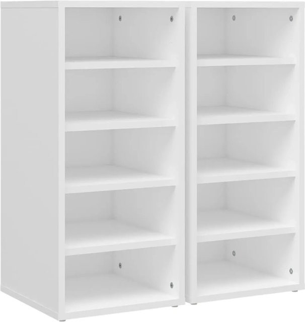 vidaXL Schuhschrank Set 2 Stück Weiß aus Holzwerkstoff B/T/H: 31,5 x 35 x 70 cm - Bild 1