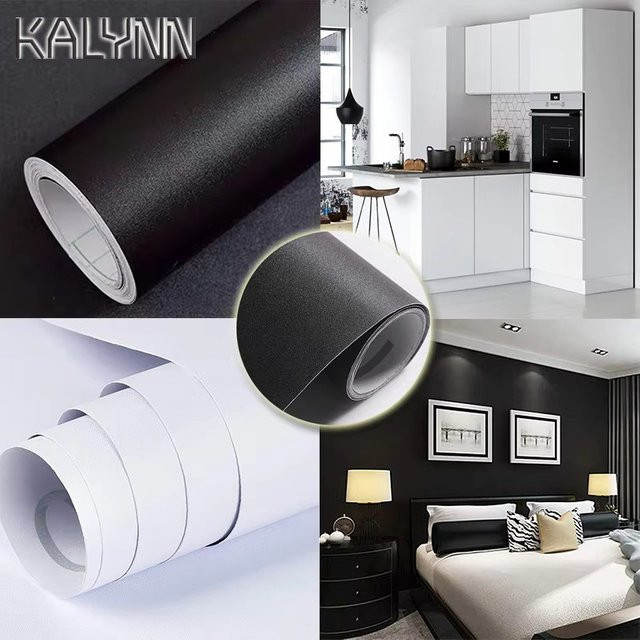 KALYNN Selbstklebende Tapete in Weiß, Wasserfeste Matte Vinyl-Kontaktfolie für Wand und Möbel - Bild 1