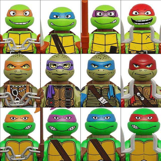 Bandai Ninja Turtle Mini-Actionfiguren Bausteine, 8er-Set - Bild 1