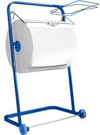 WIPEX Bodenständer für Putzpapierrollen bis Breite: 40 cm, fahrbar mit Müllsackhalterung - Bild 1