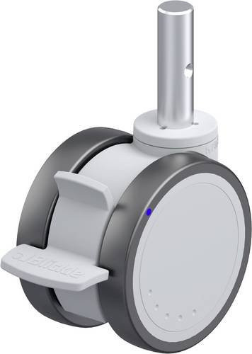 Blickle Kunststoff-Doppelrolle LKDGX-PATH 100XK-FI-ZAX51 in Grau/Silber mit 100mm Durchmesser und 100kg Tragfähigkeit - Bild 1