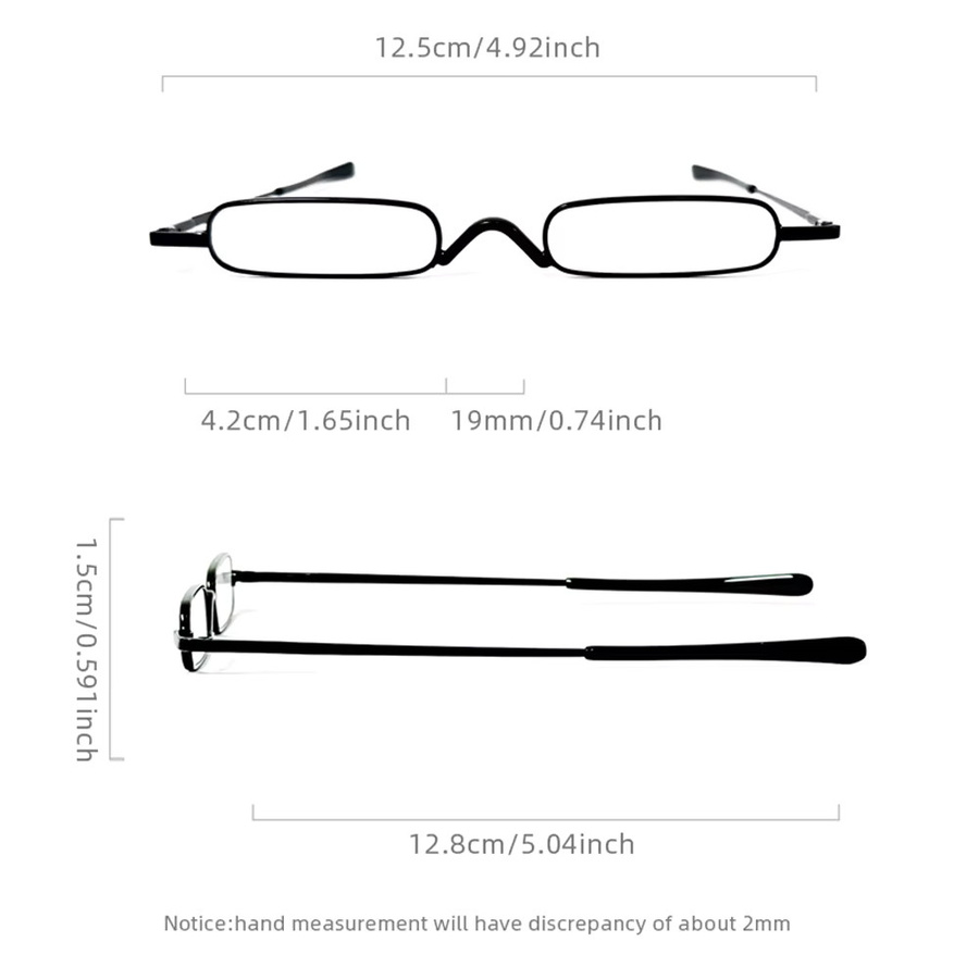 HOOBAN Lesebrille, Vollrand, rechteckig, Metall, schwarz, Unisex - Bild 3