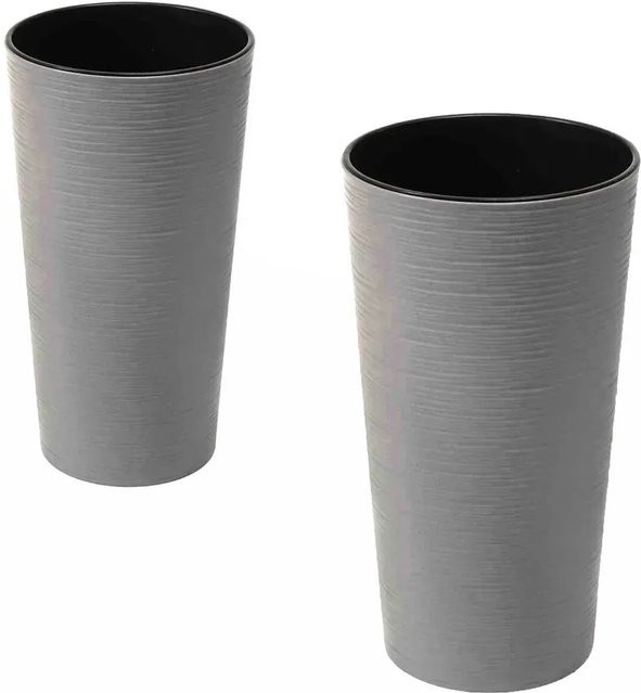Siena Garden Pflanzgefäß Set Eco Locon 2-teilig Grau Ø 25 x 46,5 cm und Ø 30 x 57 cm - Bild 1