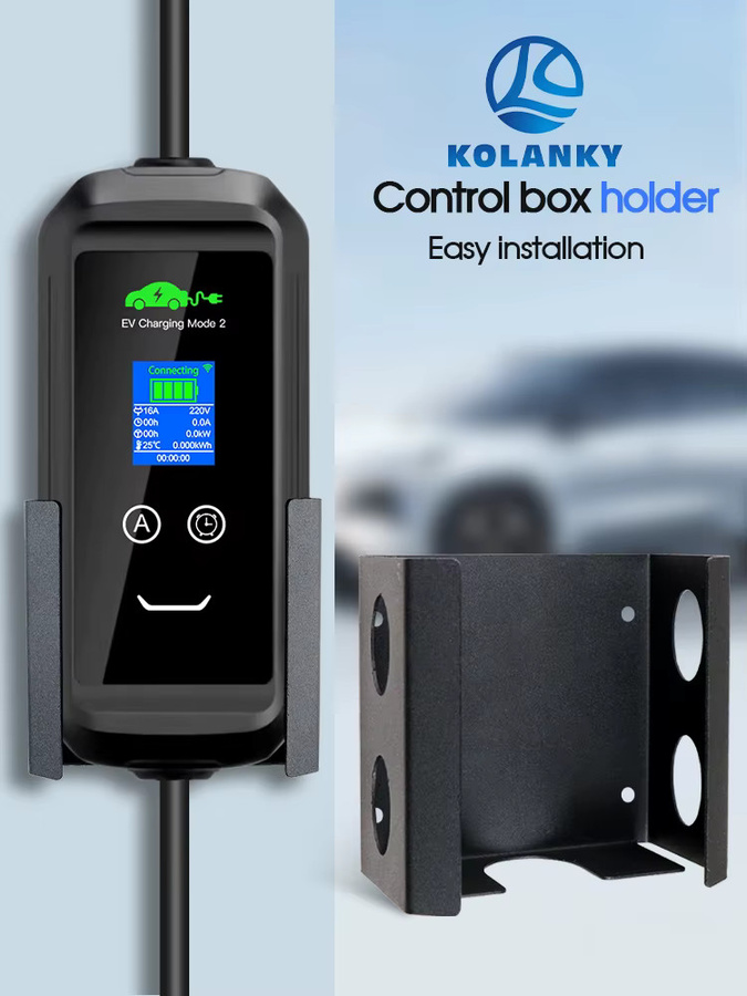 Kolanky EV-Ladegerät Wallbox Halterung aus Eisen und Kunststoff in Schwarz - Bild 4