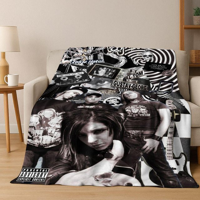 Gemütliche Flanelldecke Tokio Hotel Bill Tom Kaulitz Design von YangJOJO, Mehrfarbig, B/T: 75 x 90 cm - Bild 1