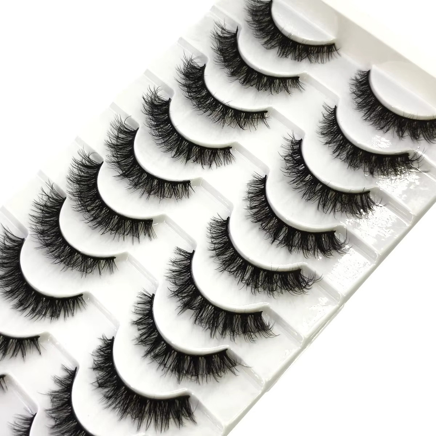 HBZGTLAD 3D Fake Lashes, 10 Paar, Black, Unisex - Bild 6