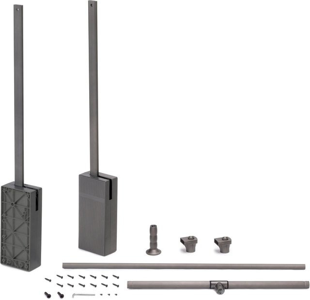 Emuca Abklappbare Kleiderstange Sway 450-600 mm aus Stahl Aluminium und Kunststoff in Titanium Grau - Bild 1