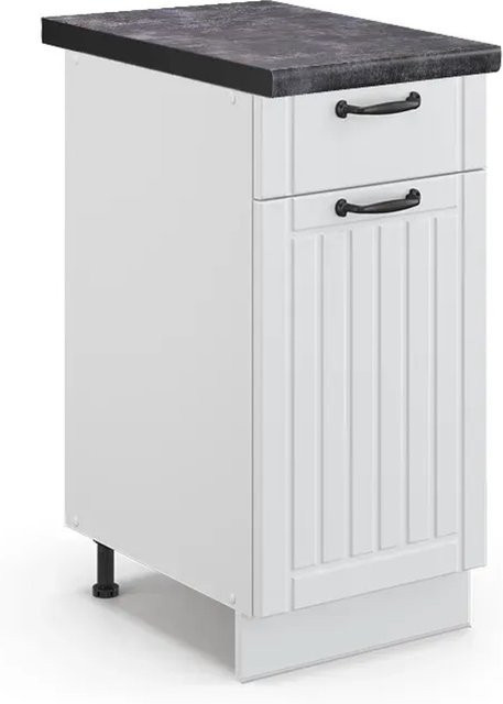 Vicco Küchenunterschrank Fame-Line in Weiß und Anthrazit im Landhausstil, B/T/H: 40 x 60 x 82 cm - Bild 1