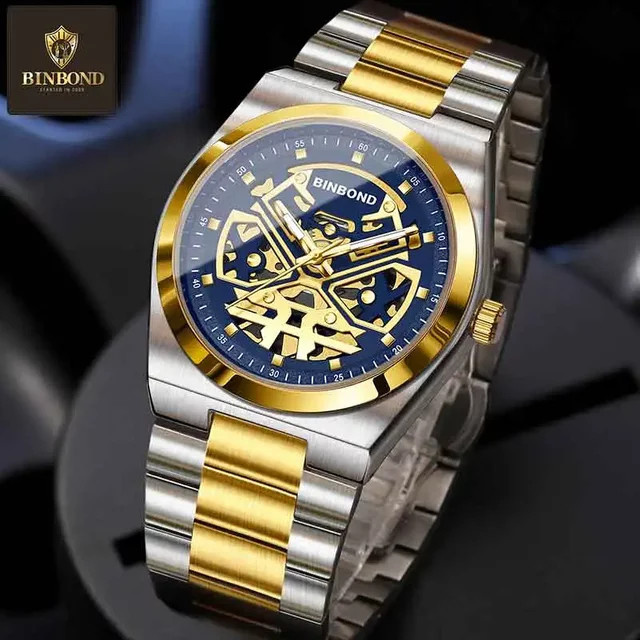 BINBOND Armbanduhr, Quarz, Edelstahl, Silber, Herren - Bild 1