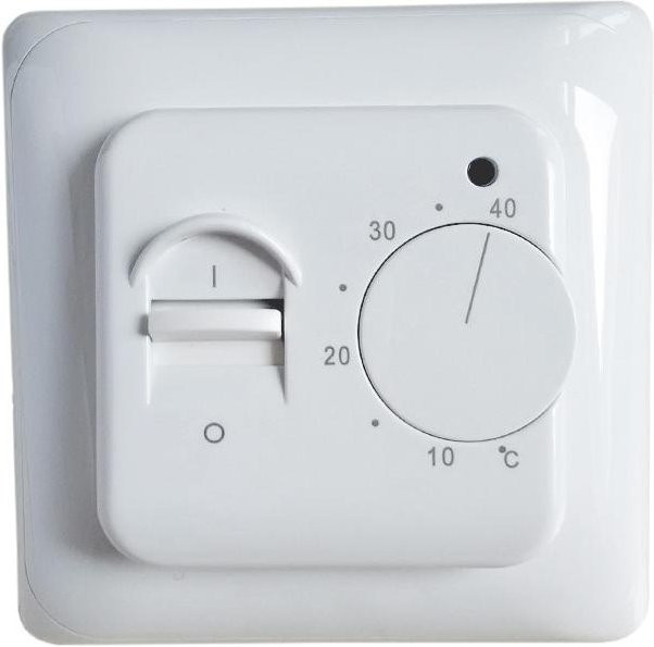 ByHeat Manueller mechanischer Raumthermostat für elektrische Fußbodenheizungen, Temperaturregler mit Bodensensorsonde, Weiß - Bild 1