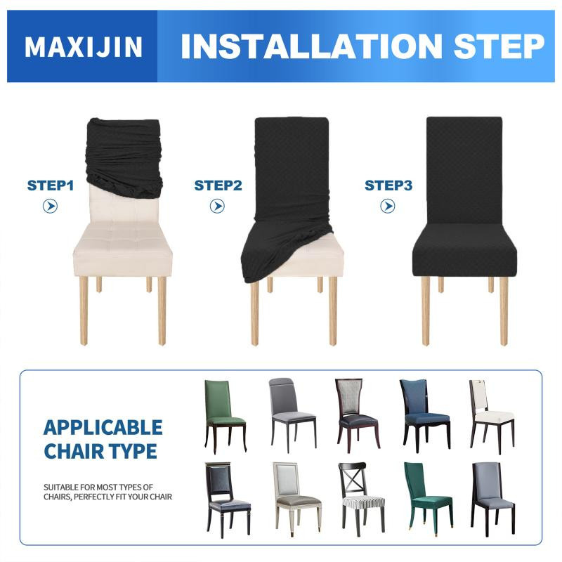 4er-Set superweiche Samt-Stuhlbezüge für Esszimmerstühle aus Stretch-Material, einfarbig und modern - Bild 1