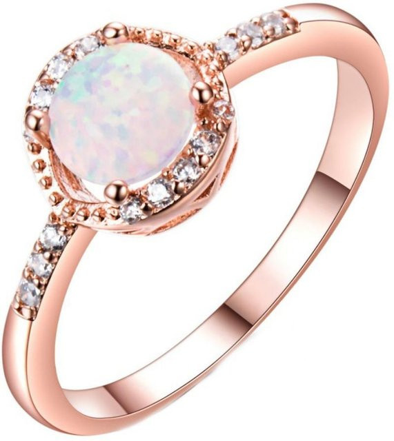 YIRAN Jewelry 5 Ring, Roségold, Diamant, Damen, Ringgröße 10 - Bild 1