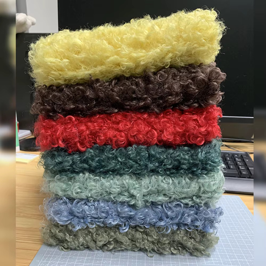 Sewbato Rollstoff aus großer Wolle, lockiger Teddystoff und Plüschstoff, Breite: 100 cm, Länge: 160 cm - Bild 2