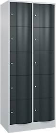 C+P Schließfachschrank Resisto mit 2 Abteilen und 10 Fächern, Farbe: Lichtgrau/Anthrazitgrau, B/T/H: 77,2 x 54,0 x 195,0 cm - Bild 1