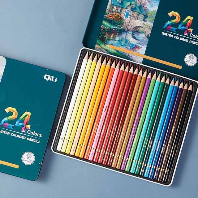 Professionelles wasserlösliches Buntstift-Set mit 24 Farben in Multicolour für Kunst und Graffiti - Bild 1