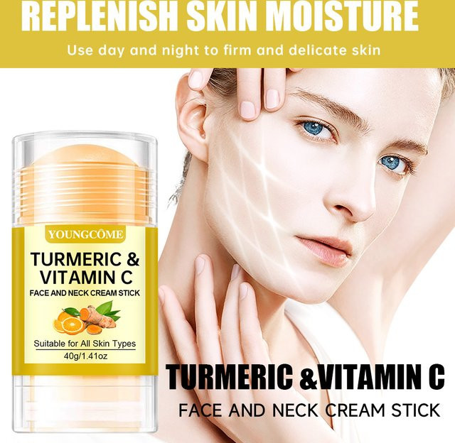 YOUNGCOME Gesichts- und Halscreme-Stift mit Kurkuma & Vitamin C, Trockene Haut - Bild 1
