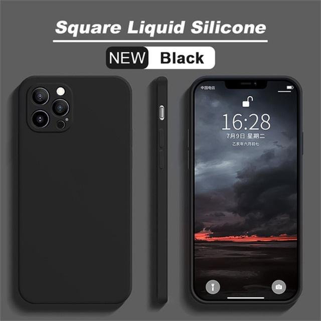 Stoßfeste Flüssigsilikonhülle für Apple iPhone 14 13 12 11 Pro Max in Grau - Bild 1