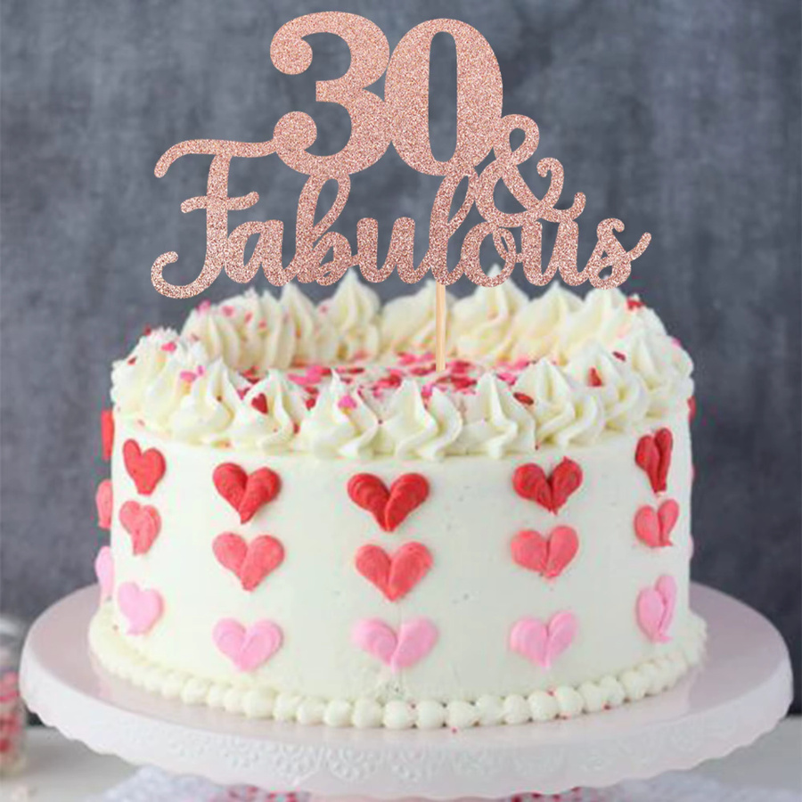 30 & Fabulous Cake Topper Roségold für deinen 30. Geburtstag als Kuchendekoration - Bild 2
