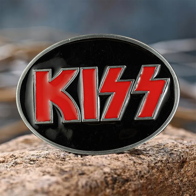 1 Drop Oil Gürtelschnalle, KISS-Buchstaben, Herren - Bild 1