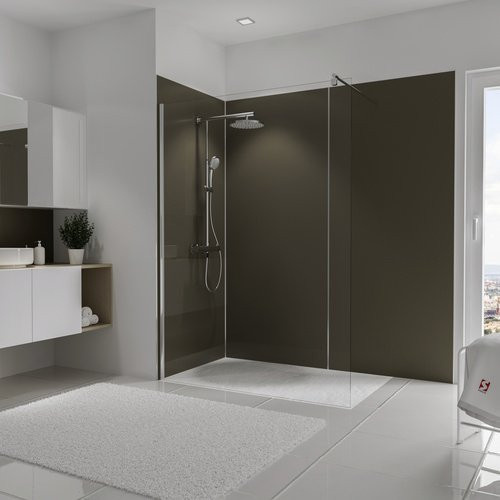 Schulte Duschrückwand DecoDesign aus Aluminium-Verbundplatte in Braun, B: 90 cm, H: 210 cm - Bild 1