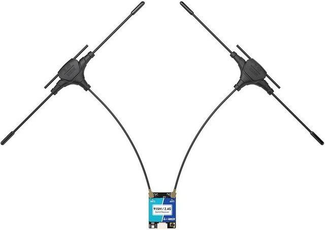 GEPRC GemX Gemini Dual-Frequenz-Empfänger ELRS 915M/2.4G mit FPV Crossover-Antenne in Schwarz - Bild 1
