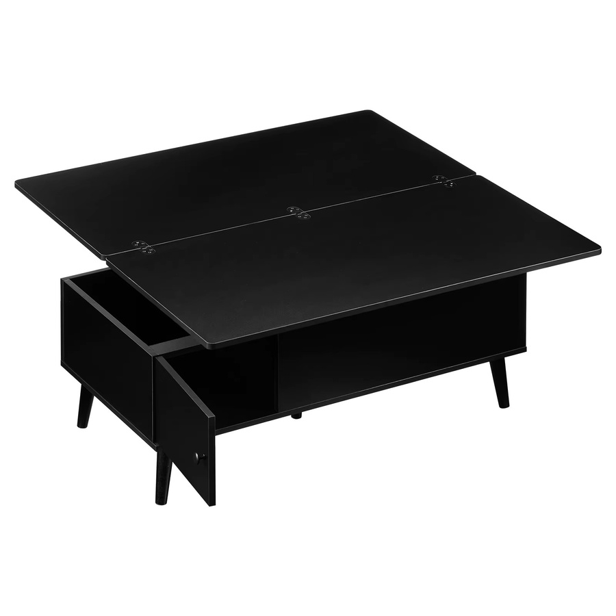 Lemroe Couchtisch in Schwarz, höhenverstellbarer 4-in-1 Multifunktions-Wohnzimmertisch mit Stauraum und modernem Design - Bild 7