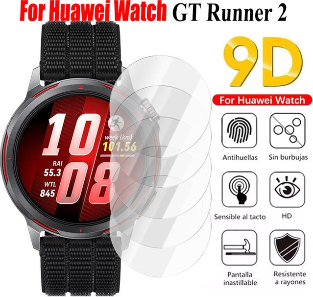 Huawei Watch GT Runner 2 Displayschutzfolie aus 9H gehärtetem Glas, transparent - Bild 1