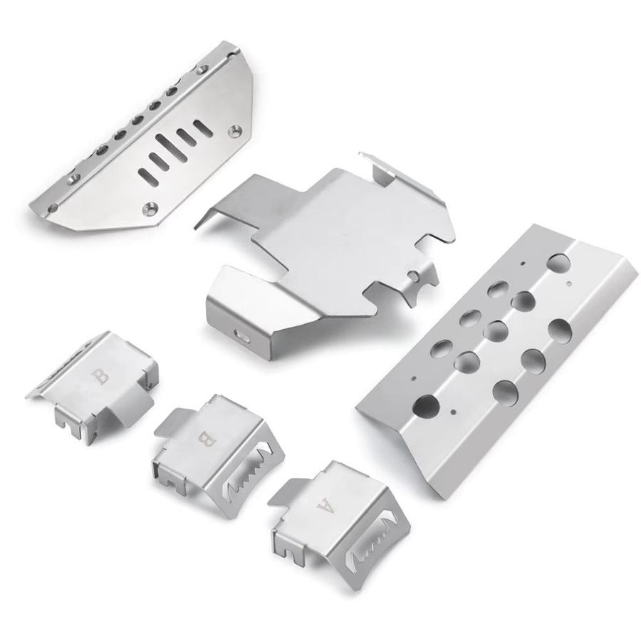 AXSPEED TRX6 Chassis Armor Achsschutz Unterfahrschutz, Metall, Grau - Bild 2