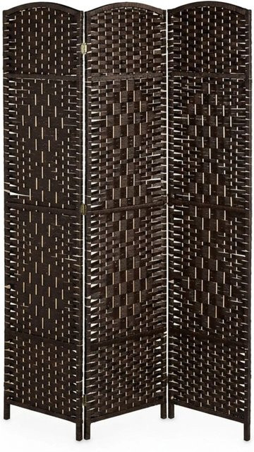 Relaxdays Paravent aus Holz und Papierseil in Braun, 3-teilig und faltbar, Höhe: 170 cm, Breite: 120 cm, Tiefe: 2 cm - Bild 1