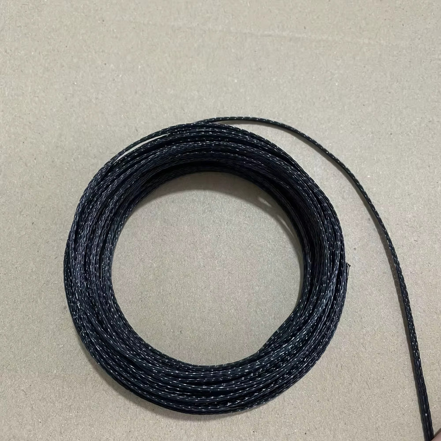Schwarze isolierte Geflechtummantelung aus PET für Kabel- und Leitungsschutz, 10 Meter Länge - Bild 3