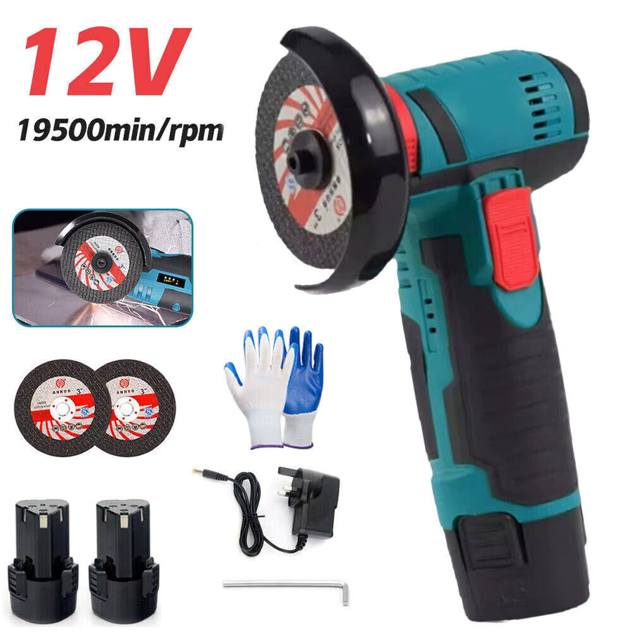 Cisivis Mini Akku-Winkelschleifer mit Polierfunktion, bürstenloser Motor, blau/mehrfarbig, inklusive 2 Akkus und Ladegerät - Bild 2