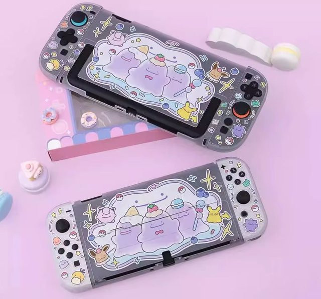 Bandai Ditto Schutzhülle für Nintendo Switch OLED in halbtransparentem Multicolour Design - Bild 1