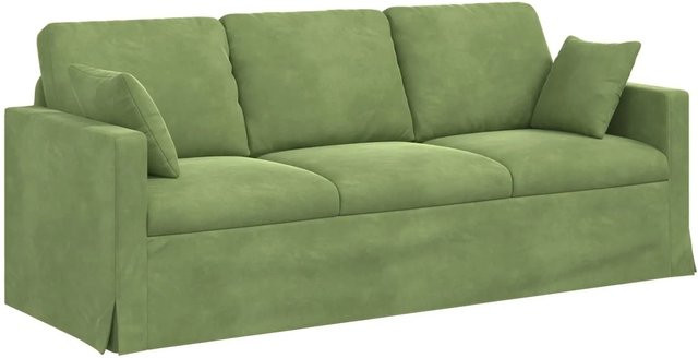 vidaXL Sofa Hellgrün aus Samt mit Metallrahmen B/T/H: 198 x 78 x 80 cm - Bild 1