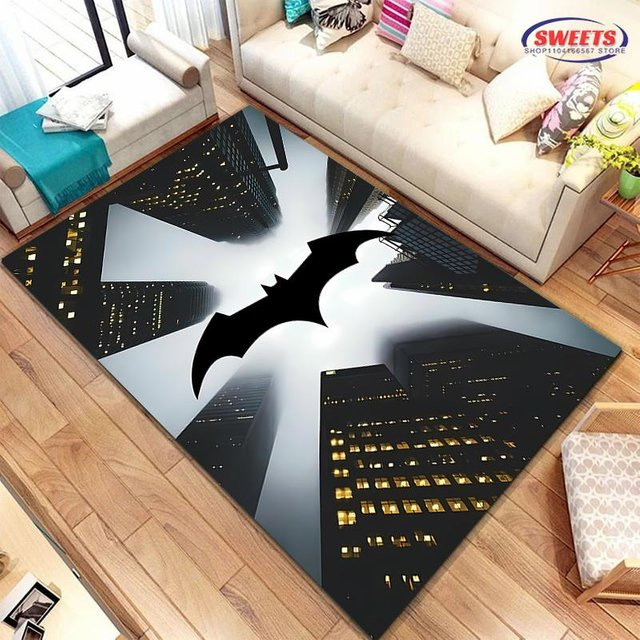 Karpetti DC Batman Logo Teppich in Schwarz, rutschfest und maschinengewebt, B/B: 80 x 140 cm - Bild 1