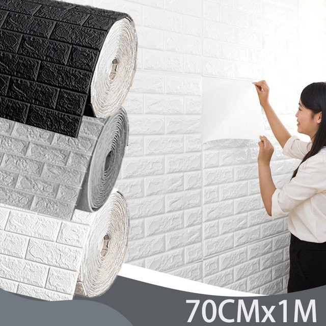 Selbstklebende 3D-Ziegelstein Wandtapete aus wasserfestem Vinyl für Küche, Badezimmer und Wohnzimmer - Bild 1