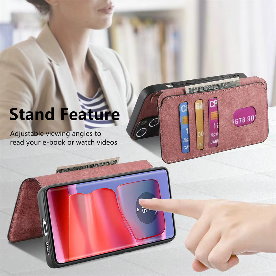 Motorola Edge 50 Fusion 5G Flip Case Signature in Purple mit abnehmbarer Leder-Wallet-Hülle - Bild 3