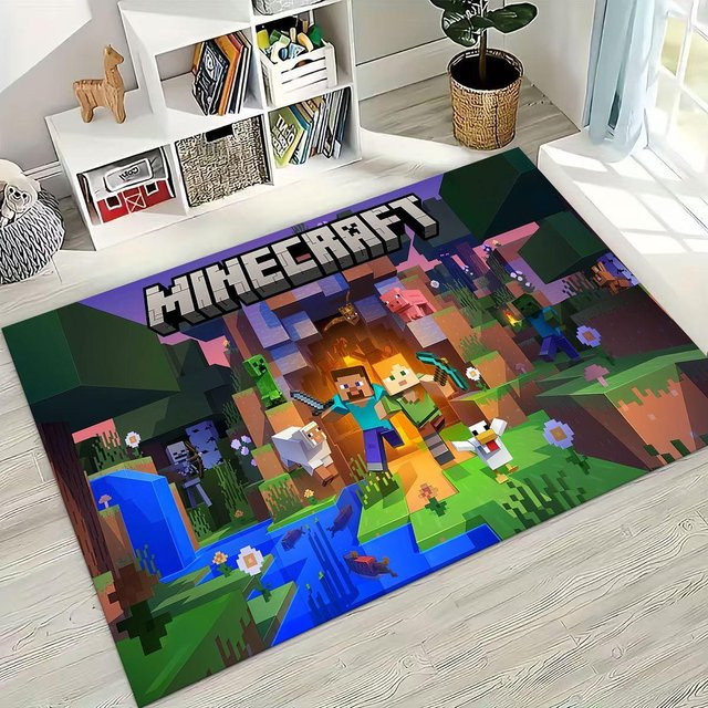 Cartoon S-Sandboxs 3D Spielteppich von Warmth Home, rutschfeste Bodenmatte aus Polyester für Kinderzimmer, Wohnzimmer oder Schlafzimmer, Mehrfarbig, B: 120 cm, T: 160 cm - Bild 1