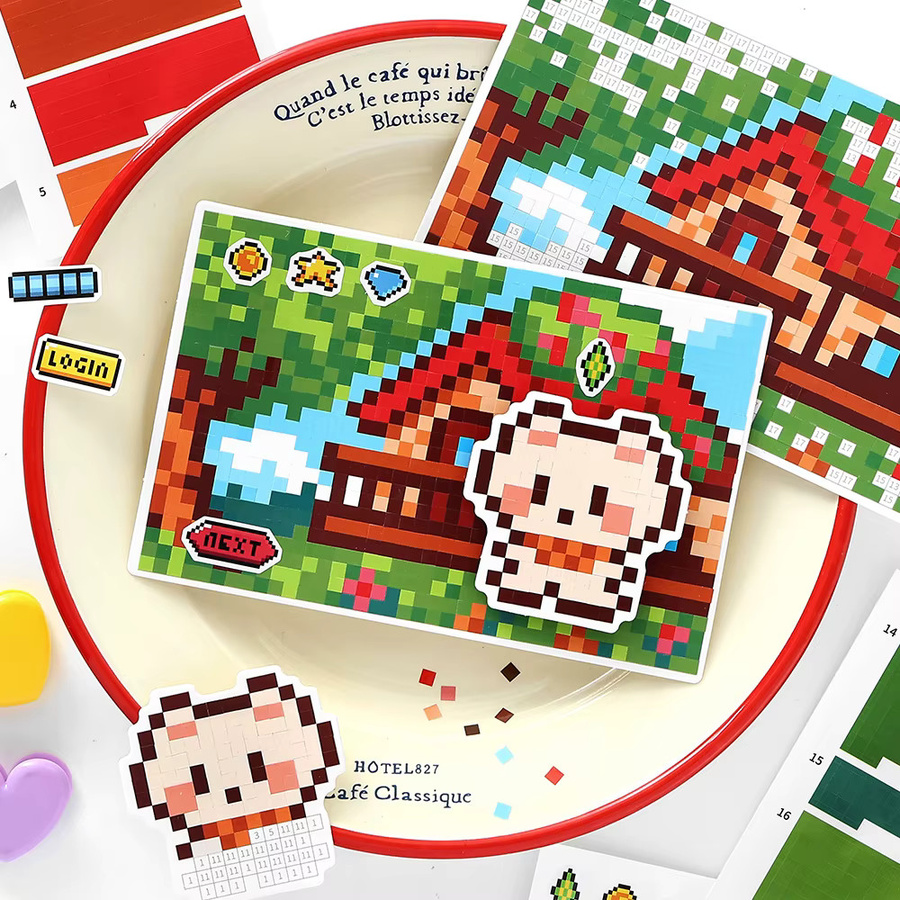 Kawaii Tier-Themen Pixel-Collage Aufkleber von mr.paper, 6 Beutel, Multicolour, Mini-Sticker für DIY Scrapbook, Handyhülle und Notebook-Dekoration - Bild 2