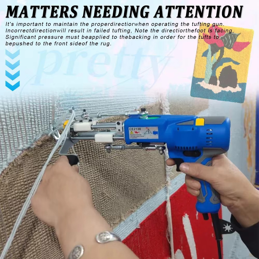 AK-V 2-in-1 Bürstenlose Tufting-Pistole für Schnitt- und Schlingenflor in Blau - Bild 6