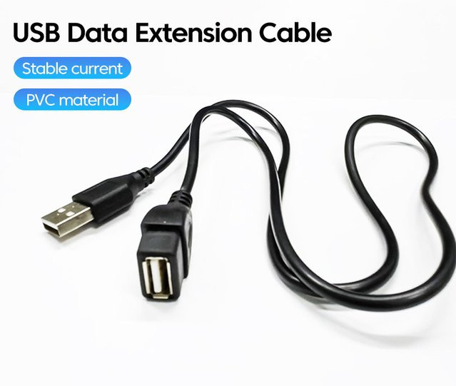 Olaf USB 2.0 Verlängerungskabel A-Stecker auf A-Buchse in Schwarz - Bild 1